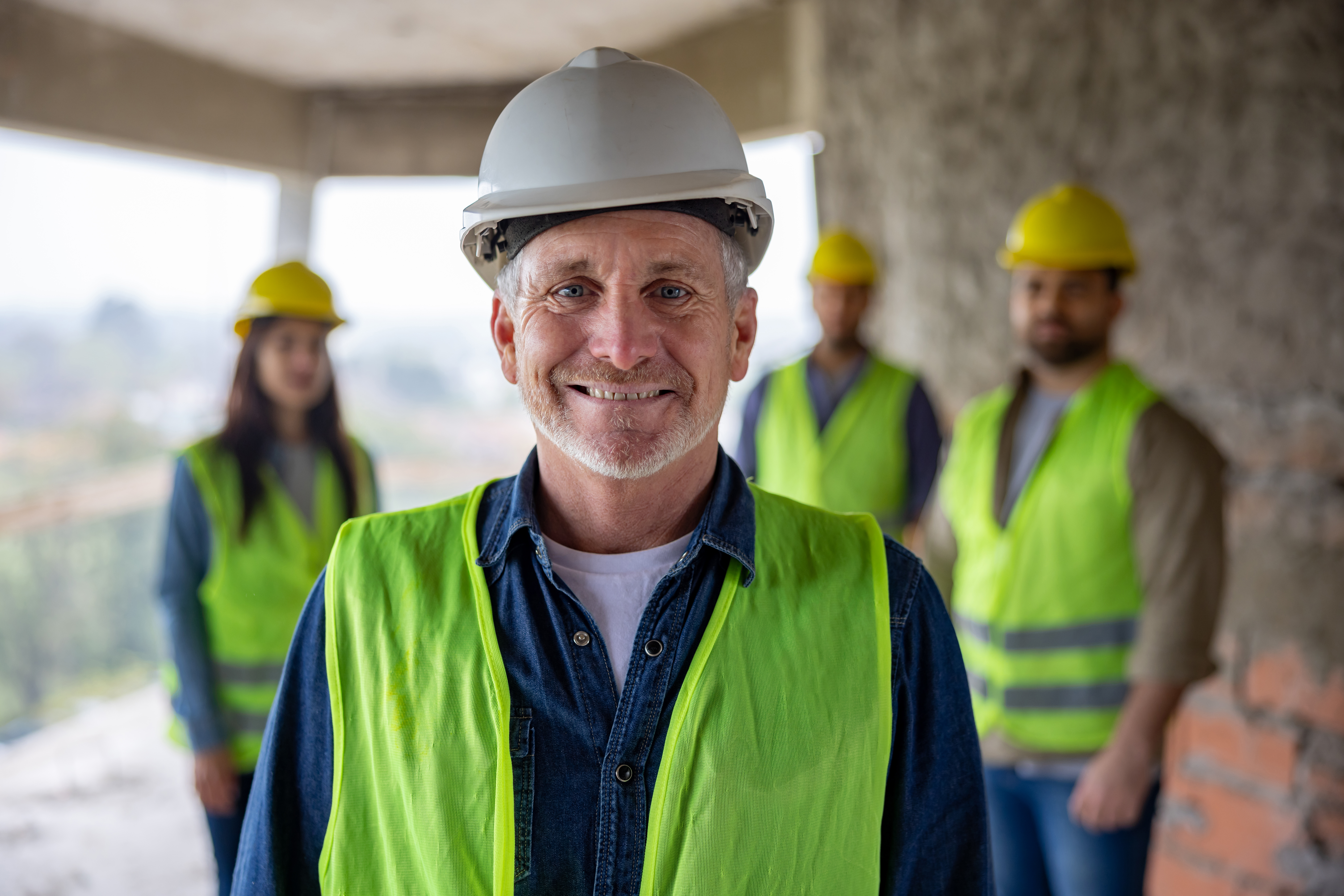 Architect working at a construction site with his team Aging Workers: Where do they fit into the workforce?